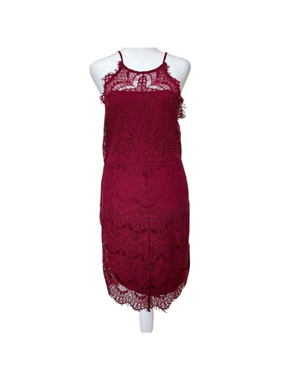 Free People Shes Got It Mini Dress Lace Halter Homecoming Cocktail Dark Romantic - Picture 2 of 13